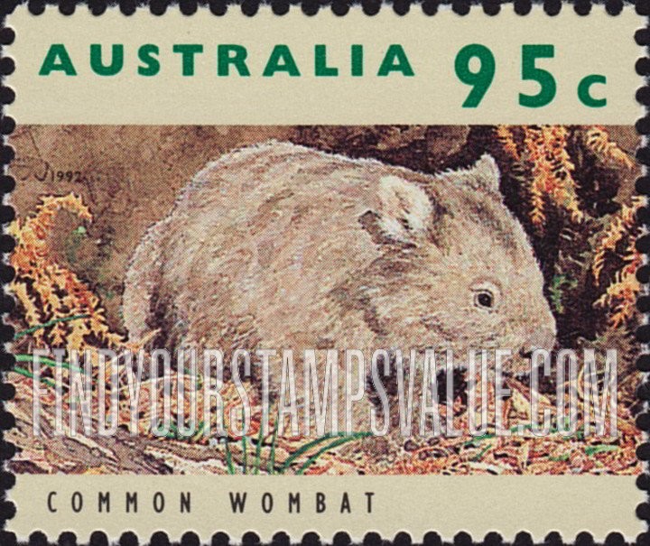FindYourStampsValue: Threatened Species Type of 1992: Common wombat