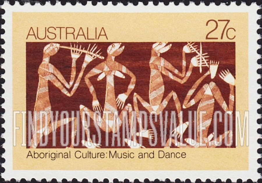 FindYourStampsValue: Mimi Spirits Singing and Dancing, by David Milaybuma: Music and dance of the Mimi Spirits, Gunwinggu Tribe