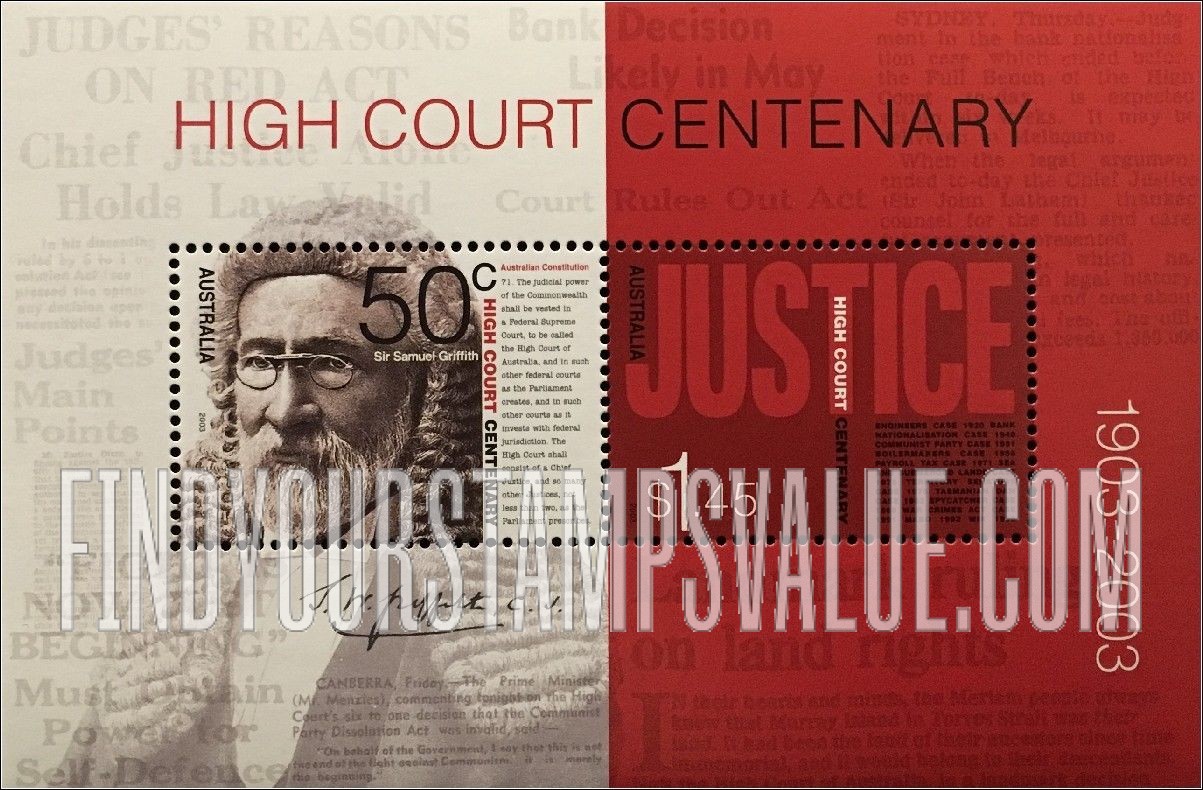 FindYourStampsValue: High Court of Australia, Centennial