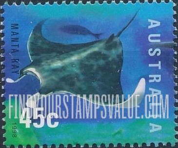 FindYourStampsValue: Marine Life: Manta ray, horizontal
