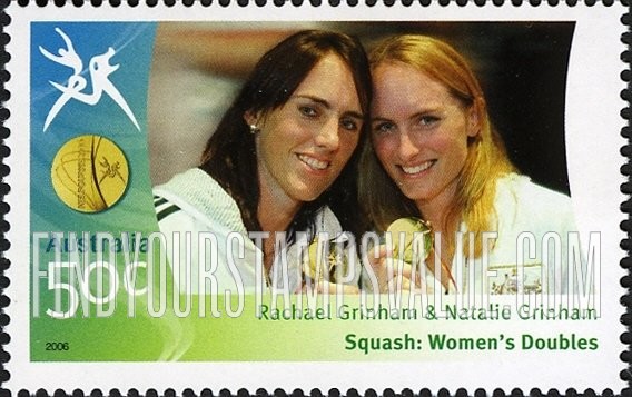 FindYourStampsValue: Medalists at Commonwealth Games: Rachael Grinham & Natalie Grinham