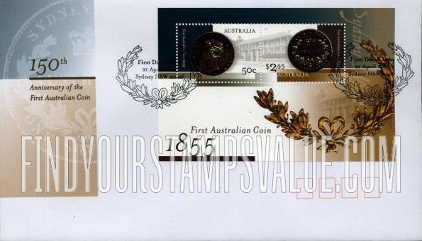 FindYourStampsValue: First Australian Coin, 150th Anniversary