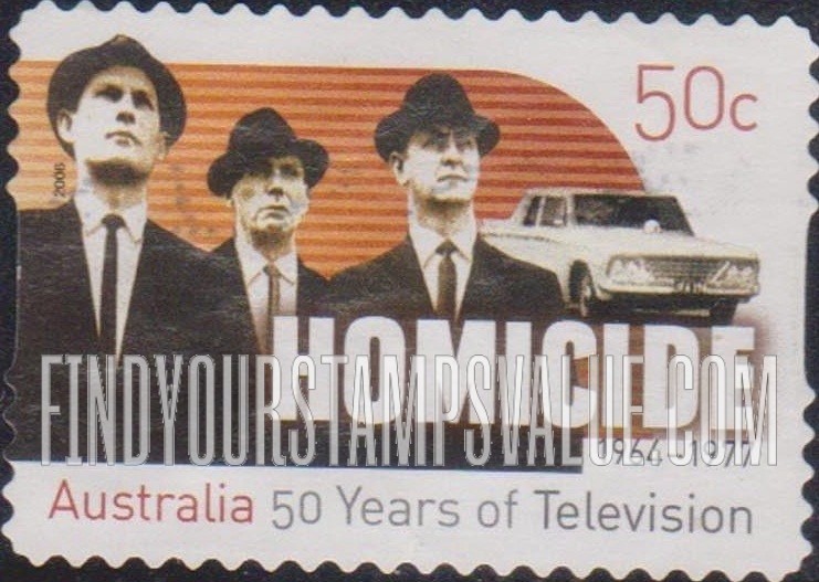FindYourStampsValue: Television in Australia, 50th Anniversary: Homicide