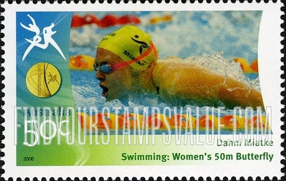 FindYourStampsValue: Medalists at Commonwealth Games: Danni Miatke