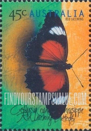 FindYourStampsValue: Butterflies: Red lacewing