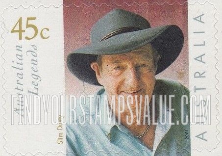 FindYourStampsValue: Australian Legends Type of 1997: Wearing blue shirt