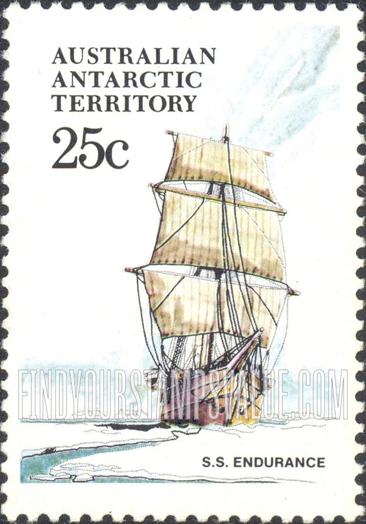 FindYourStampsValue: AUSTRALIAN ANTARCTIC TERRITORY: S.S. Endurance, vertical
