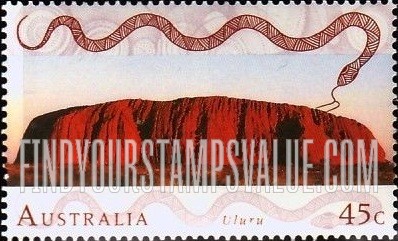 FindYourStampsValue: World Heritage Sites in Australia: Uluru (Ayers Rock)