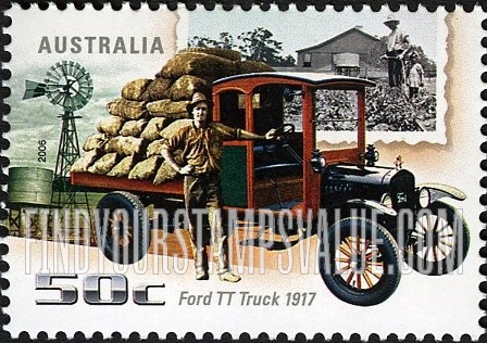 FindYourStampsValue: Cars and Trucks: 1917 Ford TT Truck