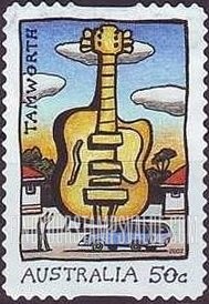 FindYourStampsValue: Tourist Attractions: Big Guitar, Tamworth, New South Wales