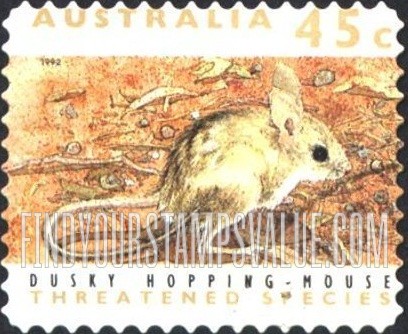FindYourStampsValue: Threatened Species: Dusky hopping mouse