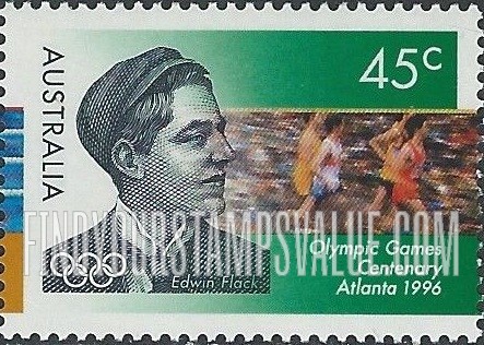 FindYourStampsValue: Modern Olympic Games, Centennial: Edwin Flack, 1st Australian gold medalist, runners
