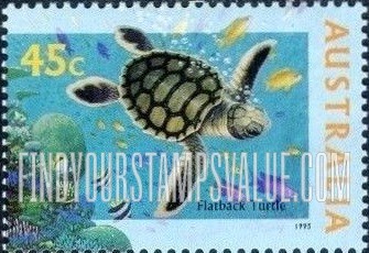 FindYourStampsValue: The World Down Under: Flatback turtle