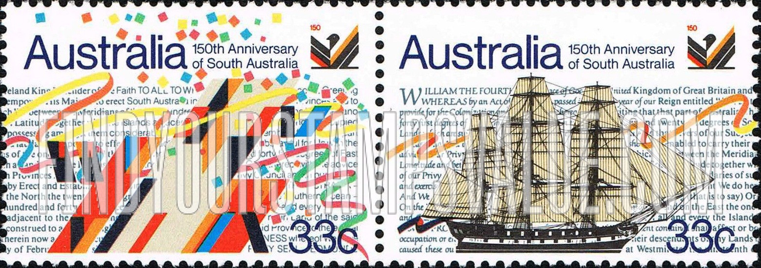 FindYourStampsValue: South Australia, Sesquicentennial