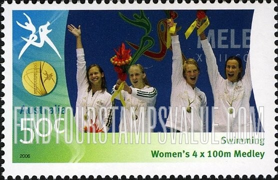 FindYourStampsValue: Medalists at Commonwealth Games: Women’s 4x100m medley swim team