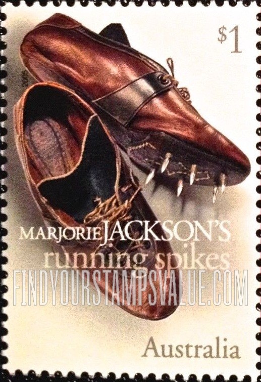 FindYourStampsValue: Sports Memorabilia: Marjorie Jackson’s running spikes