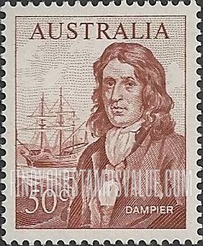 FindYourStampsValue: William Dampier and “Roebuck” sailing ship: Types of 1963-65