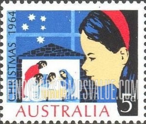 FindYourStampsValue: Child Looking at Nativity Scene