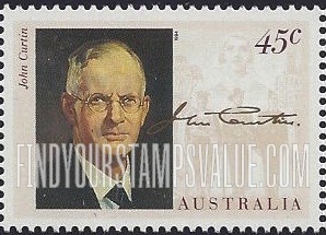 FindYourStampsValue: World War II Prime Ministers: John Curtin