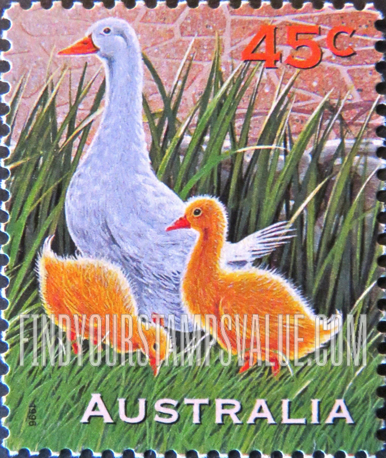 FindYourStampsValue: Pets: Ducks, vertical