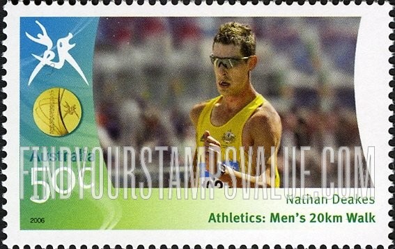 FindYourStampsValue: Medalists at Commonwealth Games: Nathan Deakes in 20km walk