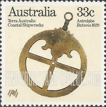 FindYourStampsValue: Coastal Shipwrecks: Astrolabe from Batavia, 1629