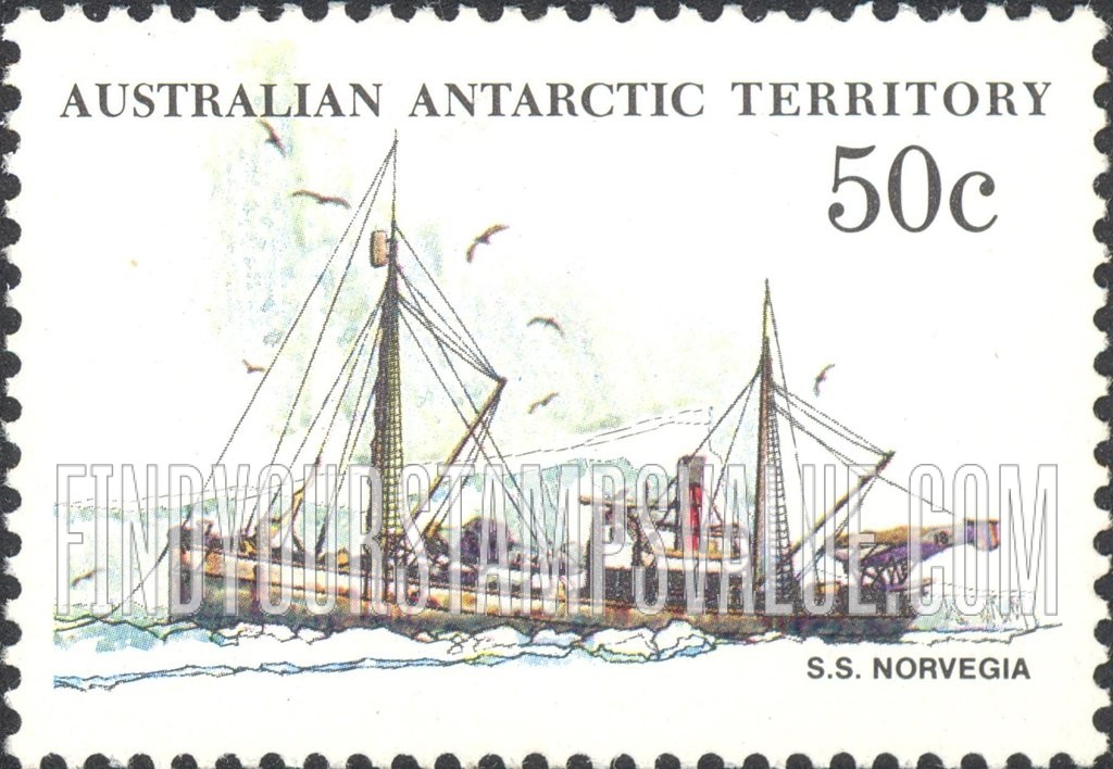 FindYourStampsValue: AUSTRALIAN ANTARCTIC TERRITORY: S.S. Norvegia