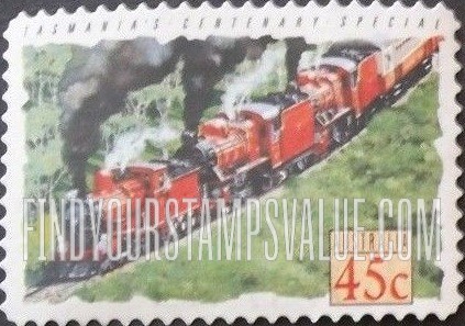 FindYourStampsValue: Trains: Centenary Special, Tasmania
