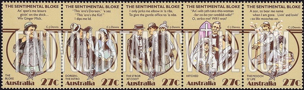 FindYourStampsValue: The Sentimental Bloke, by C.J. Dennis, 1903
