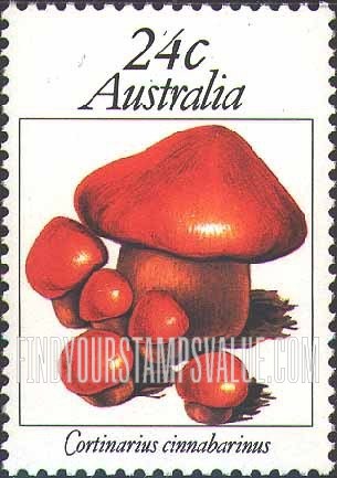 FindYourStampsValue: Fungi: Cortinarius cinnabarinus