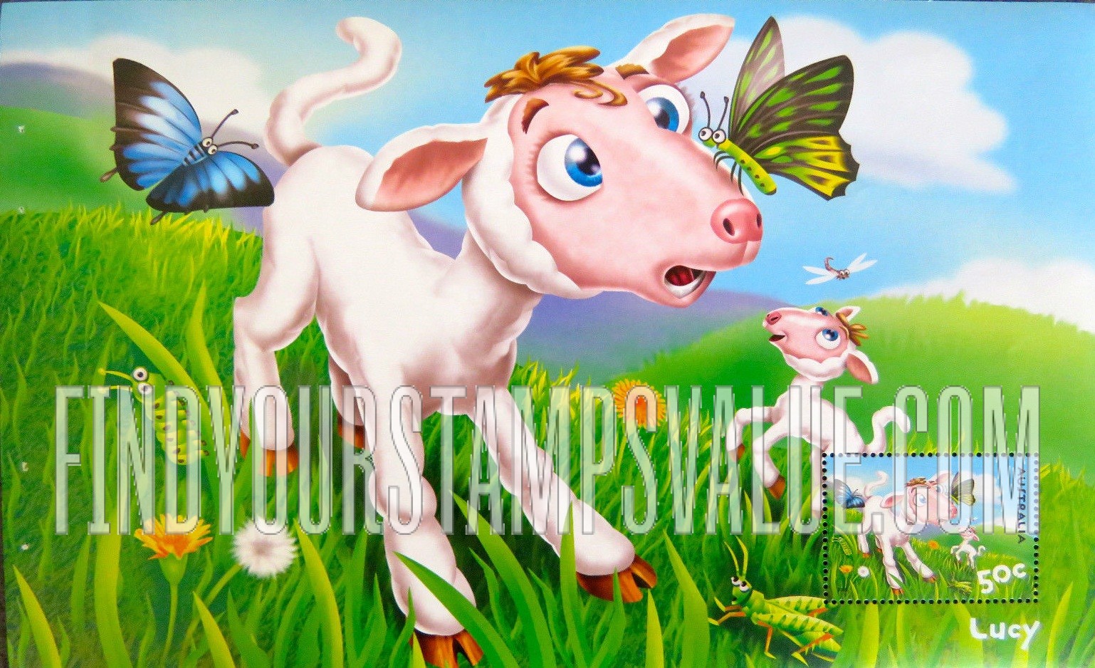 FindYourStampsValue: Down on the Farm: Lambs and insects
