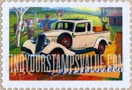 FindYourStampsValue: Classic Cars: 1934 Ford Coupe Utility