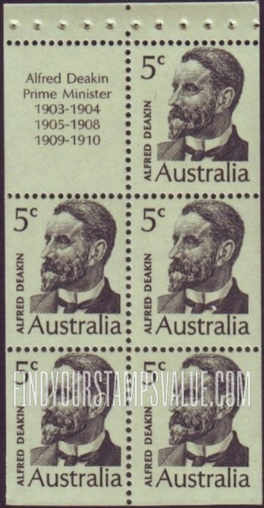 FindYourStampsValue: Prime Ministers: Alfred Deakin (1856-1919)