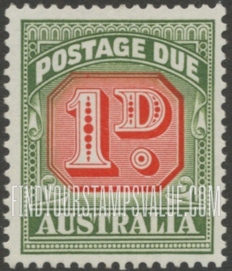 FindYourStampsValue: POSTAGE DUE - Redrawn Type of 1947-57: Numeral Value
