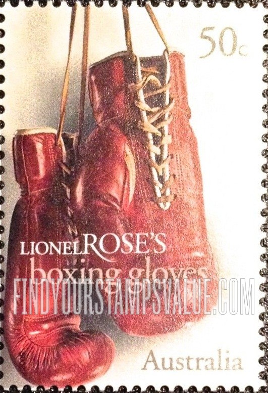 FindYourStampsValue: Sports Memorabilia: Lionel Rose’s boxing gloves