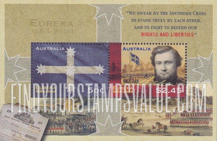 FindYourStampsValue: Eureka Stockade, 150th Anniversary