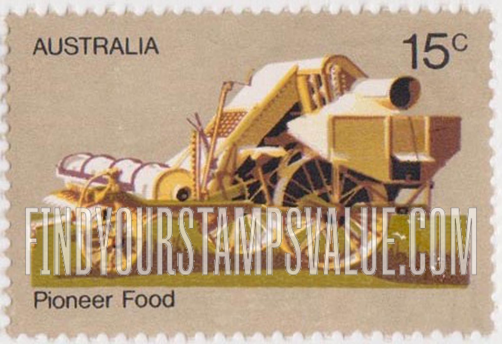 FindYourStampsValue: 19th Centennial Combine Harvester