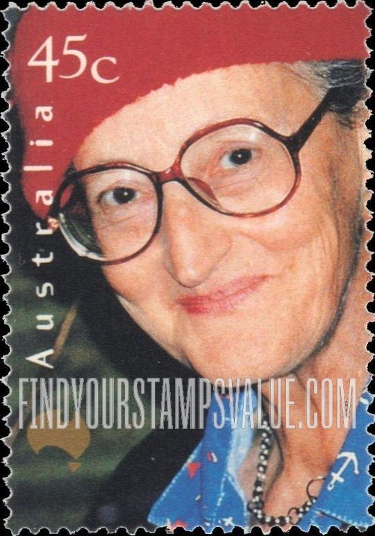 FindYourStampsValue: Faces of Australia: Mollie Dowdall, with red hat