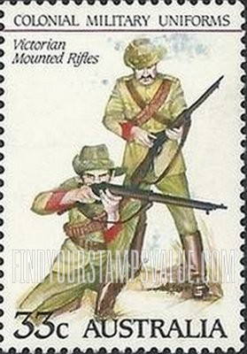 FindYourStampsValue: Colonial military uniforms: Victorian Mounted Rifles