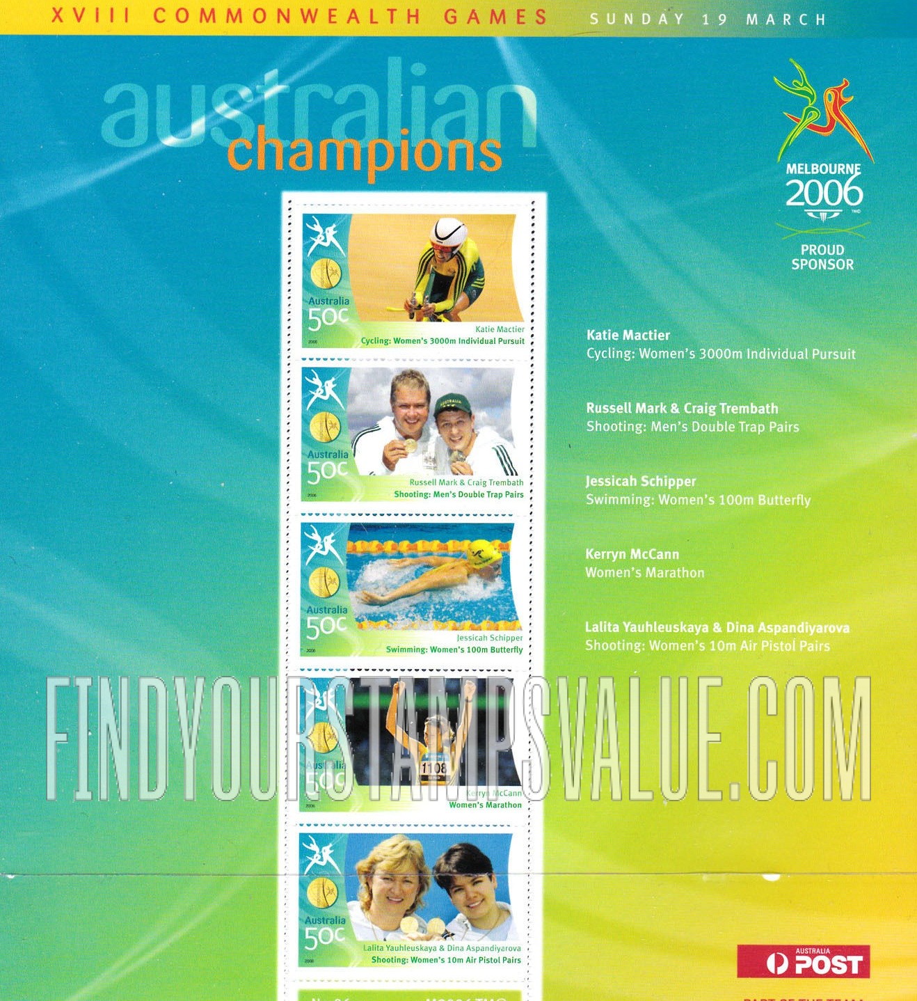 FindYourStampsValue: Medalists at Commonwealth Games