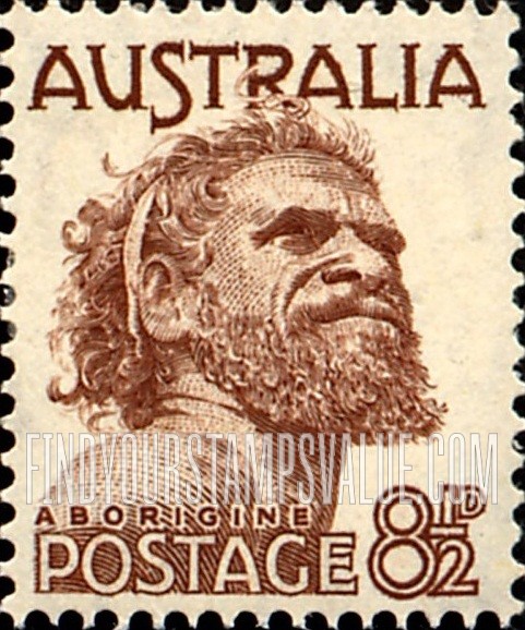 FindYourStampsValue: Aborigine: Types of 1938, 1942-44
