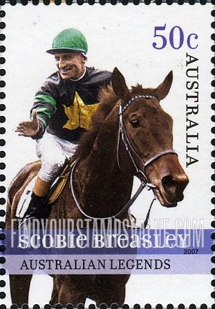 FindYourStampsValue: Horse Racing Personalities: Breasley on horse