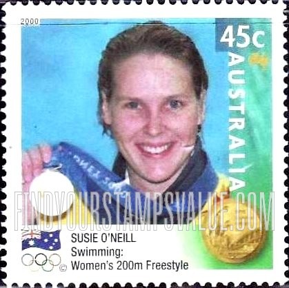 FindYourStampsValue: Australian Gold Medalists at 2000 Olympics: Susie O’Neill