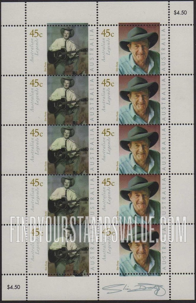 FindYourStampsValue: Australian Legends Type of 1997