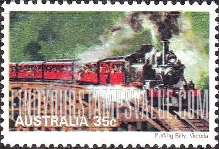 FindYourStampsValue: Australian steam locomotives: Puffing Billy