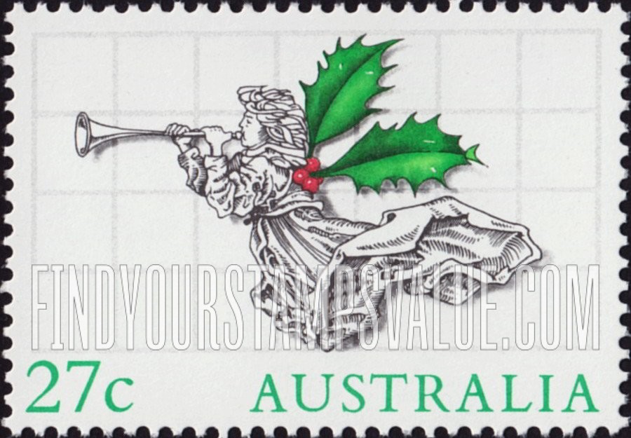 FindYourStampsValue: Christmas Type of 1985: Angel with trumpet