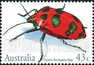 FindYourStampsValue: Insects: Cotton harlequin bug