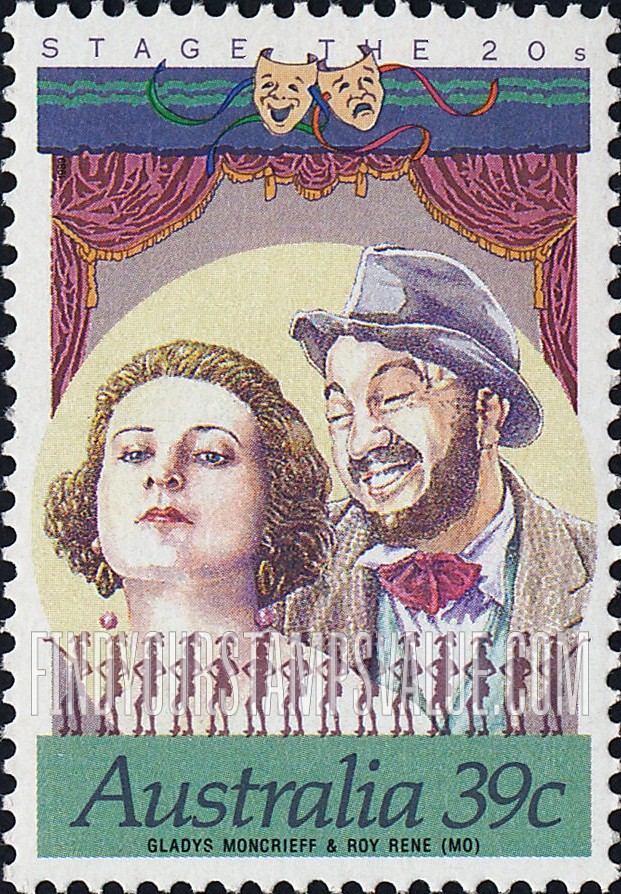 FindYourStampsValue: Stars of Stage and Screen: Gladys Moncrieff and Roy Rene, the stage, 1920βs