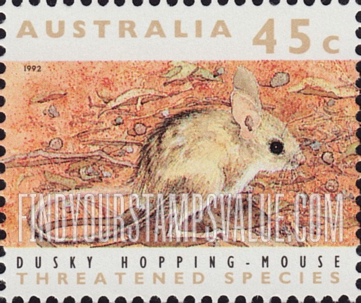 FindYourStampsValue: Threatened Species: Dusky hopping mouse