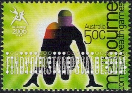 FindYourStampsValue: Commonwealth Games Athletes: Runner crouching before race